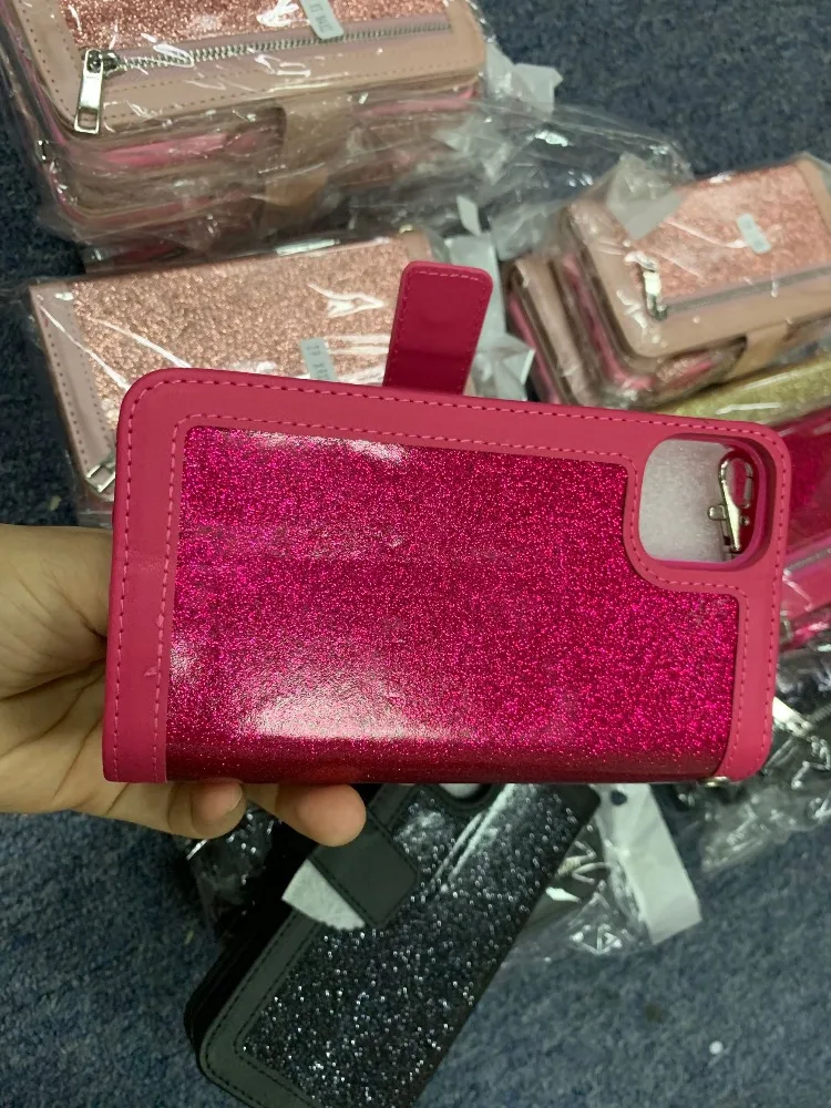 Откидная крышка для Galaxy S10e S10 S9 Plus Note 10 Plsu 8 9 кожаный кошелек с блестками магнитные Чехлы для книг для Iphone 11 Pro Max XR XS MAX