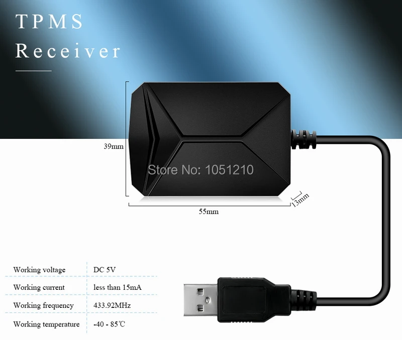 Система мониторинга давления в шинах Ouchuangbo TPMS с 4 внешними датчиками оповещение о