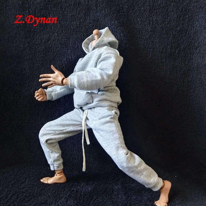 

SA TOYS SA001 масштаб 1/6 мужской серый спортивный костюм Мужская кукла черная толстовка и брюки для 12 дюймов экшн-фигурки аксессуары BD003