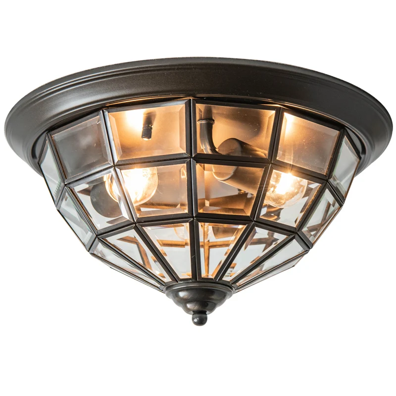 American copper glass dining room lamp study creative simple personality round porch balcony bedroom ceiling | Лампы и освещение