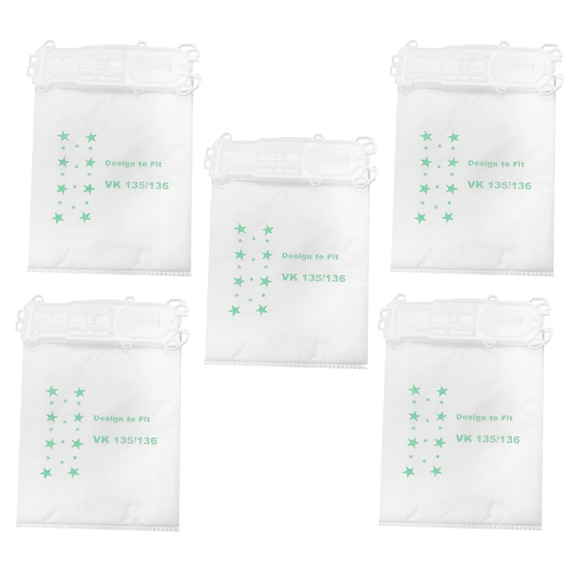

5 Pcs Vacuum Cleaner Accessories Dust Bags for Vorwerk VK135 VK136 FP135 FP136 Vacuum Cleaner Spare Parts