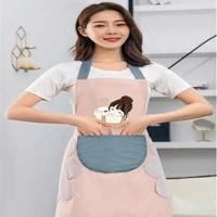 household waterproof hand wiping kitchen cleaning apron female cartoon oil proof apron adult bibs home aprons kitchen accessory