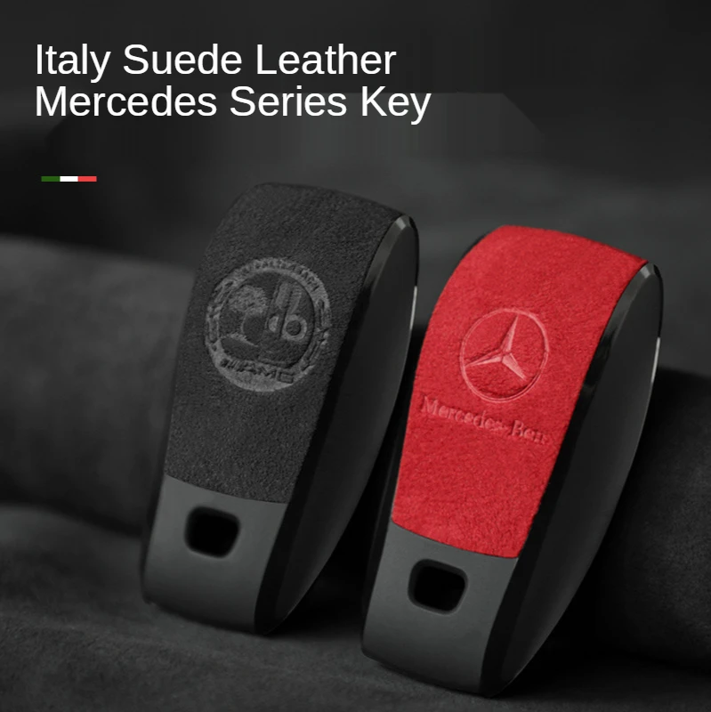 

ALCANTARA Suede Leather car key case For Mercedes Benz W203 W210 W211 W124 W202 W204 W212 W176 AMG 2017 EClass W213 2018 Sclass