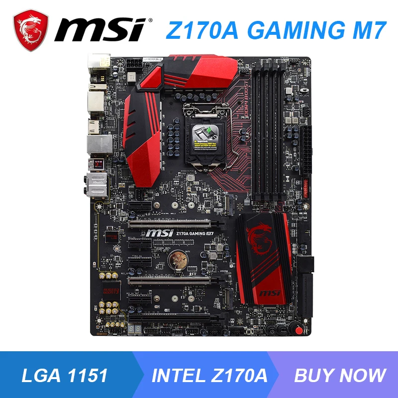 Verkaufen Z170A GAMING M7 Für MSI LGA 1151 Z170 Motherboard Ddr4 I3 I5 I7 CPUS M.2 USB 3,1 Verwendet Gaming PC Motherboard 3xPCI-E X16 3,0 Slots