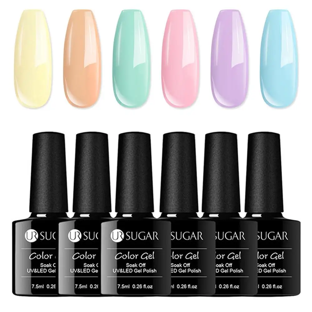 121854 Ur Sugar 8 шт. чистый цветной гель для ногтей Набор лаков Vernis Полупостоянный гель лак замачиваемый УФ гель лак 7,5 мл стойкий - Цвет: 121854