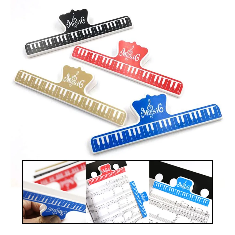 

Colorful Music Book Page Multifuction Note Clip Piano Player Sheet Holder Score Fixed Clip Universal Fix Book Clip Music Clip