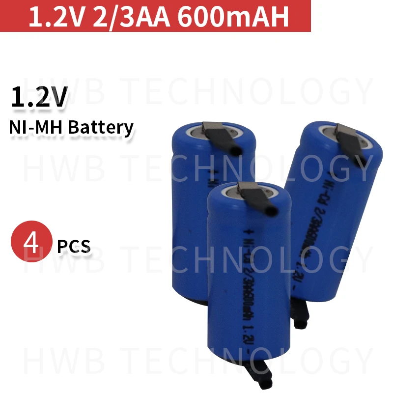 Аккумуляторные батарейки AA Ni Cd 1 2 в 2/3AA 600 мАч 4 шт./лот/набор|battery nicd|ni-cd 1.2vrechargeable