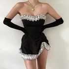 Женское мини-платье Helisopus, винтажное облегающее платье с открытыми плечами, вечерние платья черного цвета, обтягивающие Элегантные платья Vestido, уличная одежда