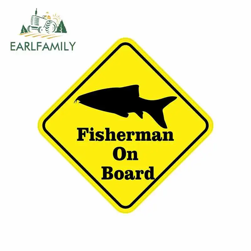 EARLFAMILY 13 см x для рыбы рыбака на борту Автомобильная графическая Наклейка