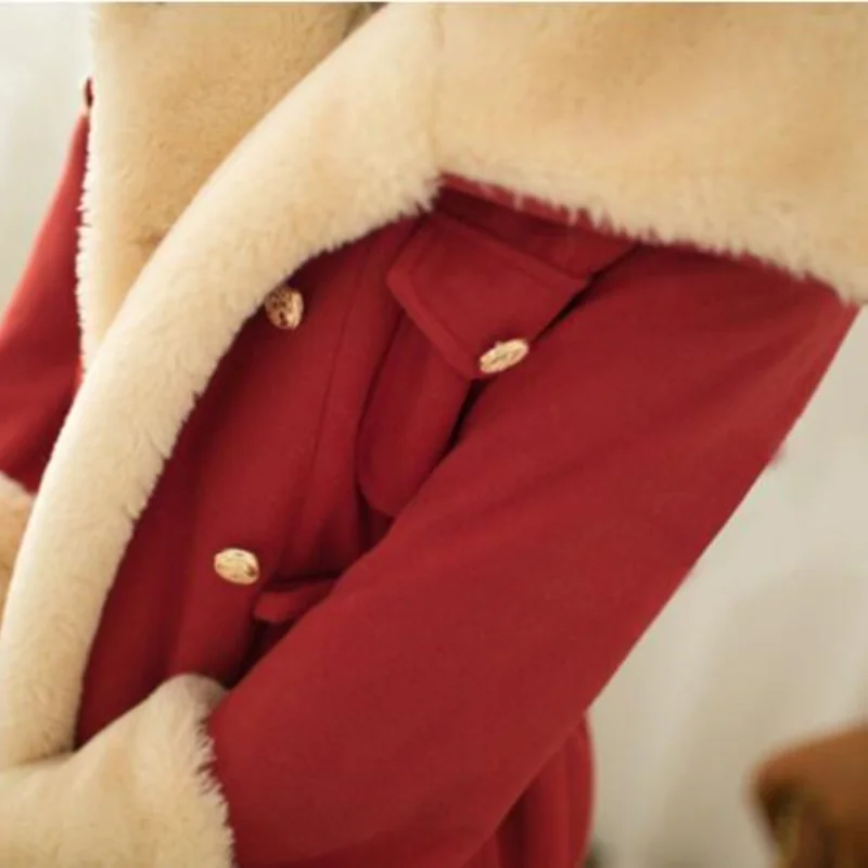 Женское однобортное шерстяное пальто теплое однотонное с отложным воротником на
