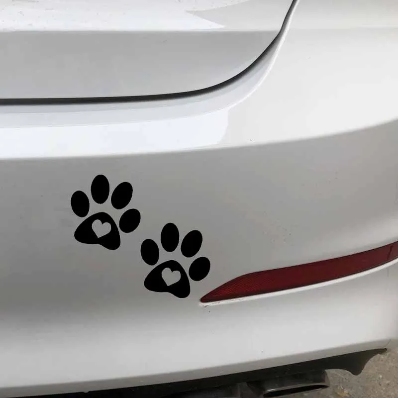 Милые автомобильные наклейки Volkrays с принтом лапы сердца собаки аксессуары для