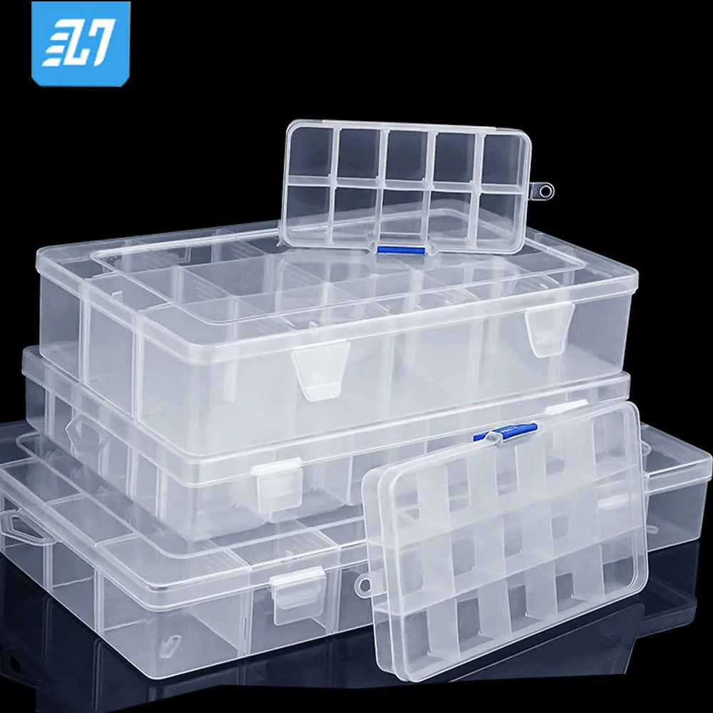 Пластиковый контейнер с 6-36 ячейками для хранения ювелирных изделий серег бусин