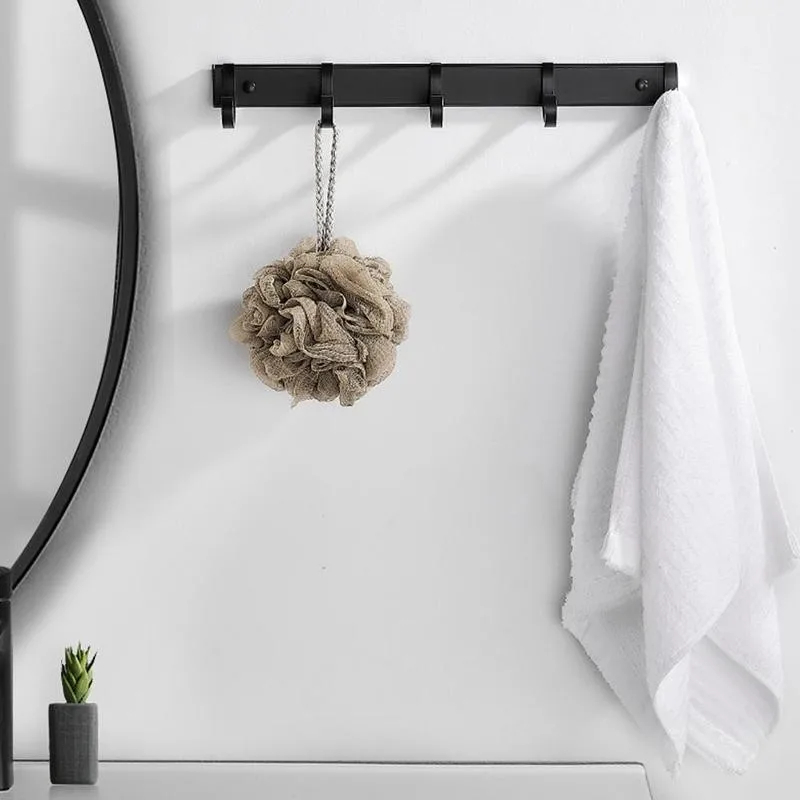 

Aluminum Robe Hooks Wall Hang Mounted Towel Hook Black Hook Hardware Painted Clothes Bathroom N2V6