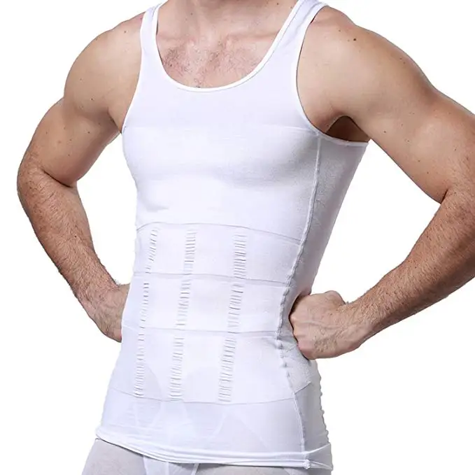 White CXZD, мужской утягивающий корсет для тела, Формирователь живота, жилет для похудения, нижнее белье, корсет для талии, Cincher, мужской боди, Прямая поставка - Цвет: White