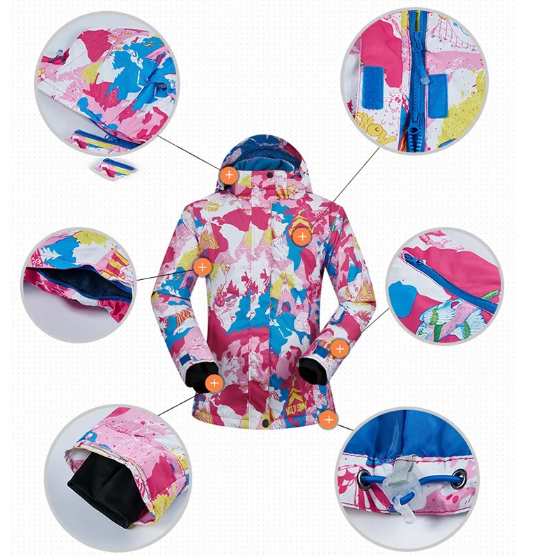 MUTUSNOW Женская лыжная куртка модная водонепроницаемая ветрозащитная