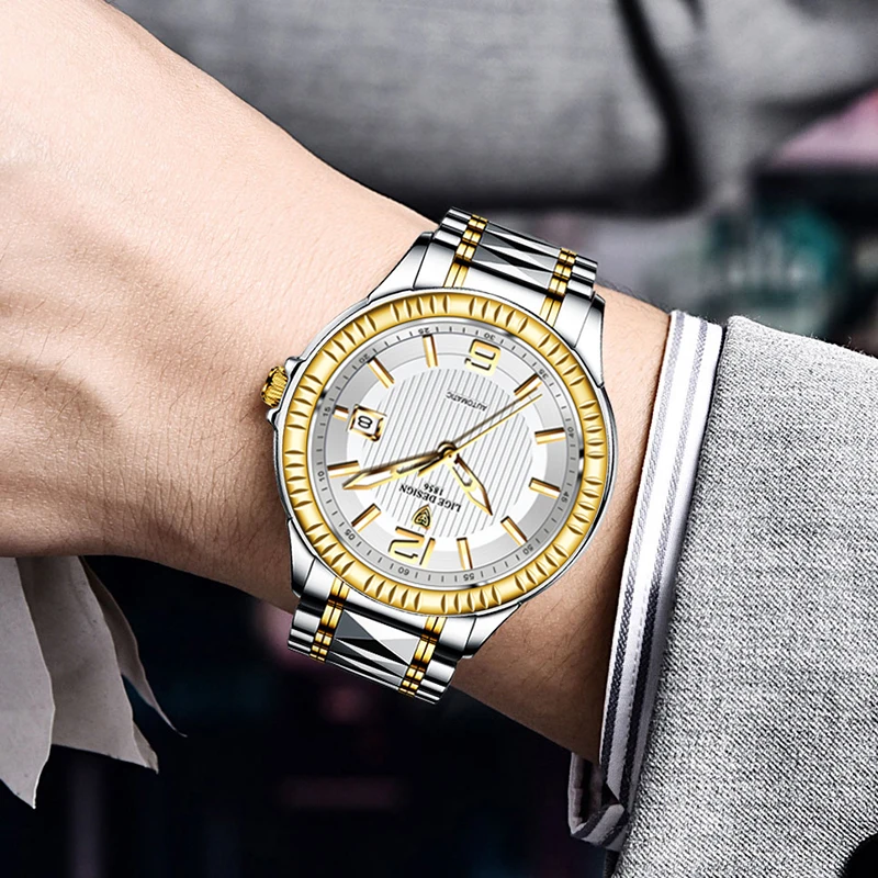 Часы наручные LIGE Мужские автоматические деловые механические Спортивные модные