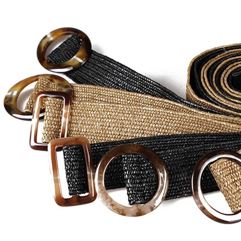 Yuqung круглый ремень с пряжкой для женщин Повседневный Женский Плетеный широкий