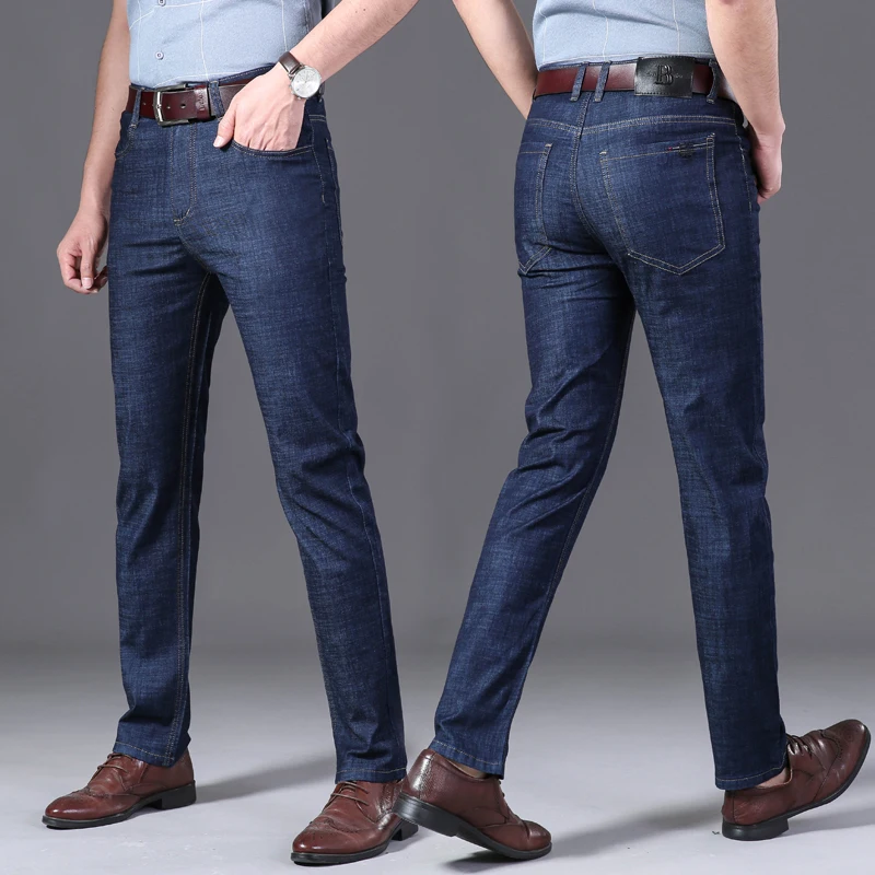 2020 мужские джинсовые брюки джинсы весна лето бизнес прямые повседневные