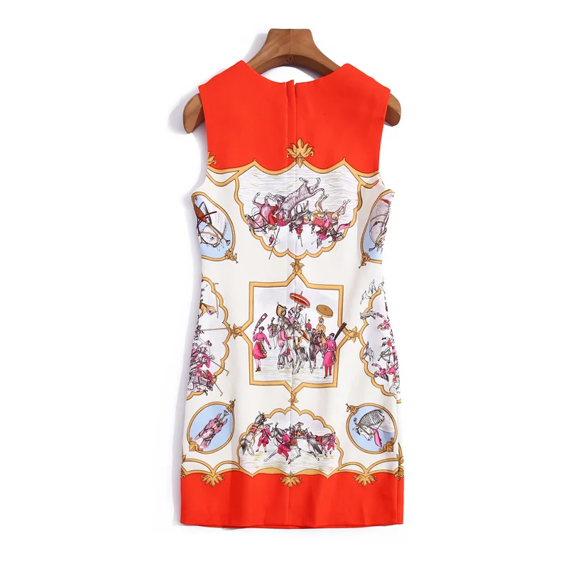 

Fashion Summer New Women'S Casual Dress Comfortable Holiday Party Fantastic Diamonds Gorgeous Bright Print Sleeveless Mini Dress