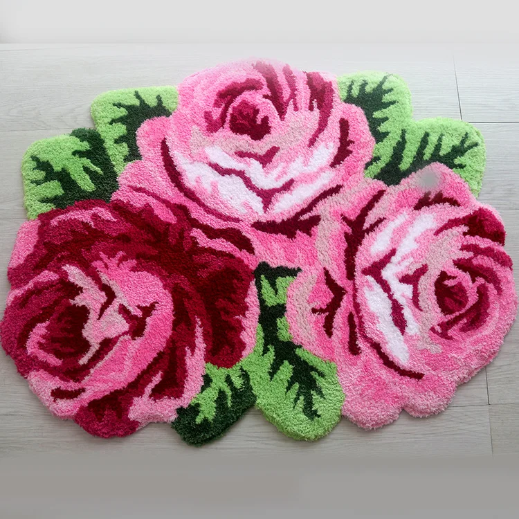 anti slip 3d rose carpet for living room bedroom bathroom rug soft shaggy plush washable area rug bath mat doormat red pink blue free global shipping