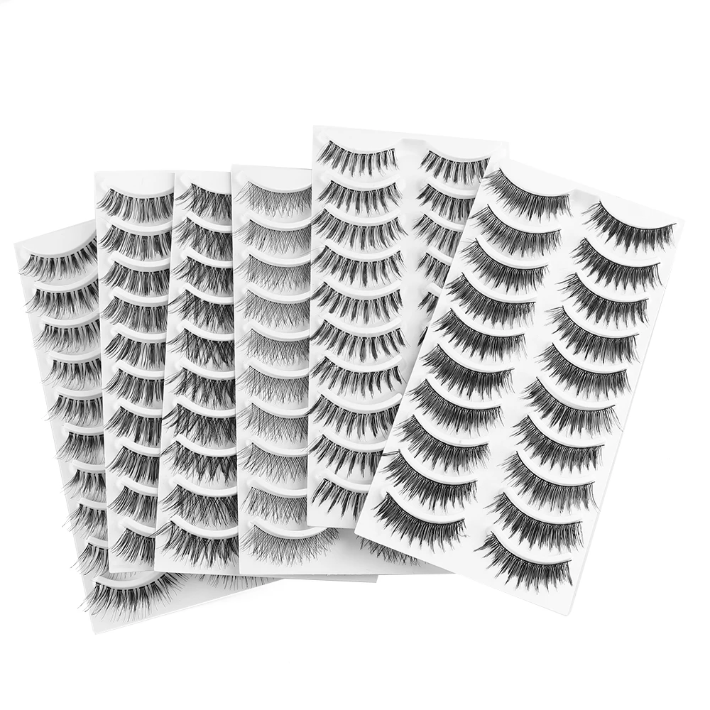 10 пар накладных ресниц ручной работы Толстые Длинные Накладные крестообразные