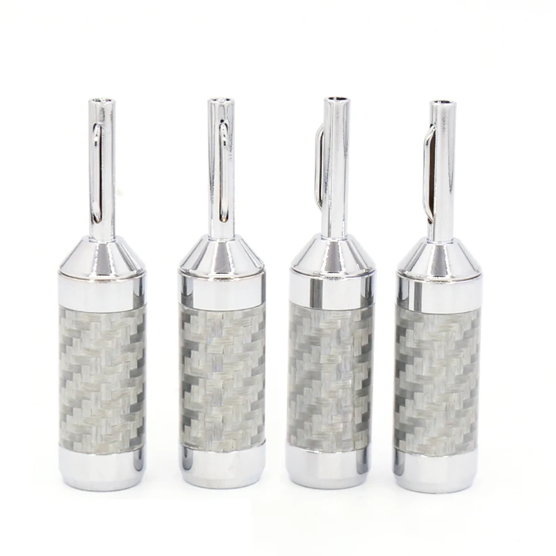 

Preffair Hi-end loudspeaker cable Banana Jack High Quality Carbon Fiber Rhodium Plated Speaker Cable connetor Plug