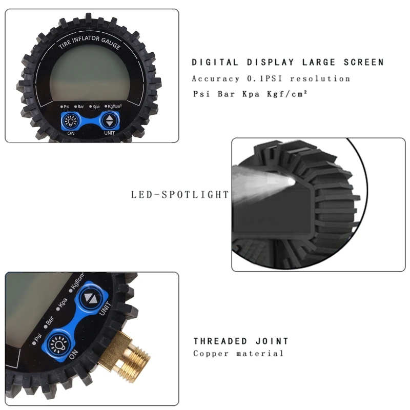 Цифровой манометр 255 Psi для воздушных шин резьба высокого давления 1/8 дюйма NPT /1/4 /