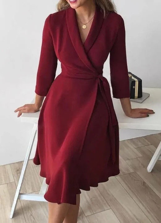 

Donsignet Women Dress 2021 Ladies Long Sleeve Casual Split Lace-up Deep V Dress Autumn Mini Dresses for Women Vestido Feminino