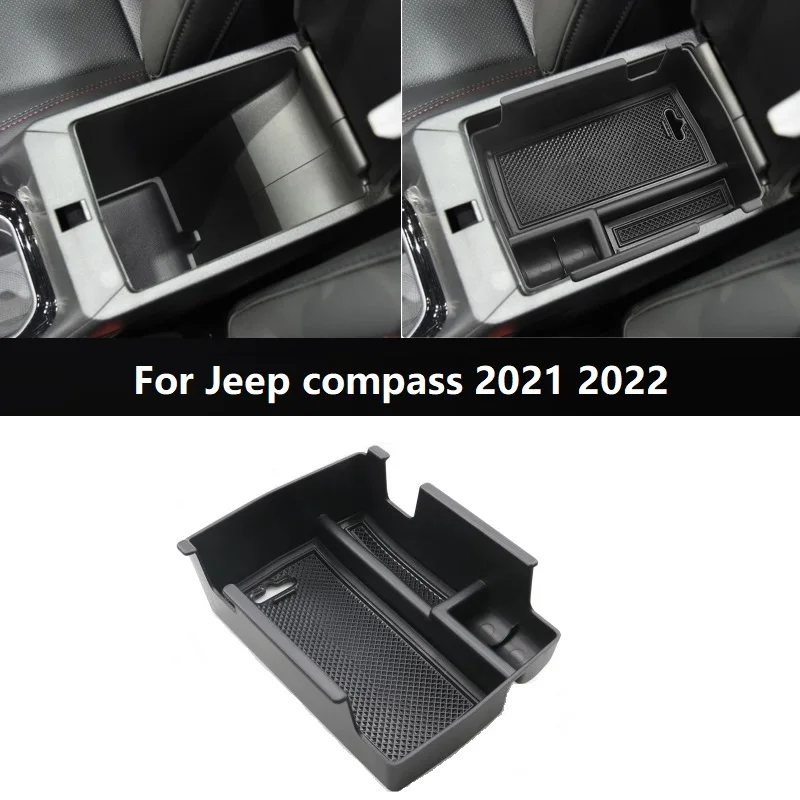

ABS Car Center Armrest Storage Box Container Stowing Glove With Mats Box For Jeep compass 2021 2022