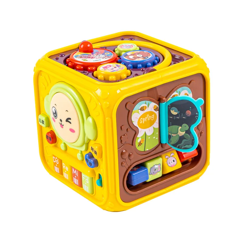 

Children's hexahedral hand drum toy