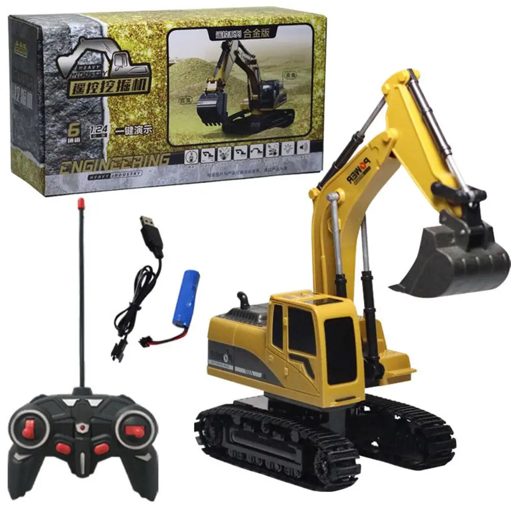 LeadingStar 1:24 Simulate Alloy RC Excavator with Remote Control Electronic Engineering Truck Toy | Игрушки и хобби