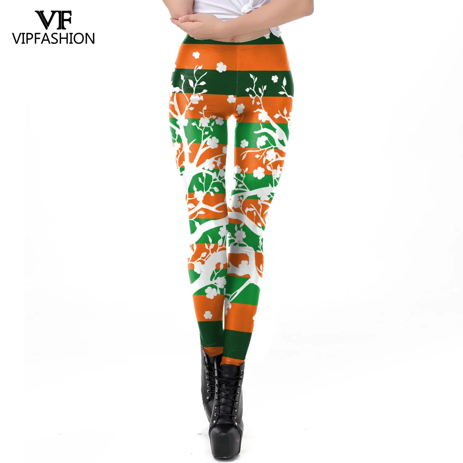 Леггинсы женские эластичные на День Св. Патрика с зеленым принтом удачу NADANBAO