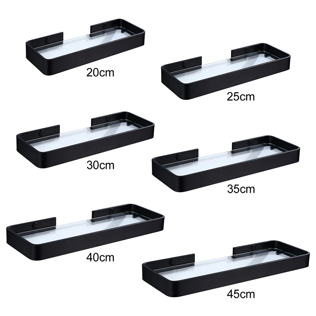 

Bathroom Shelf Glass Basket Storage Rack Floating Wall Mounted