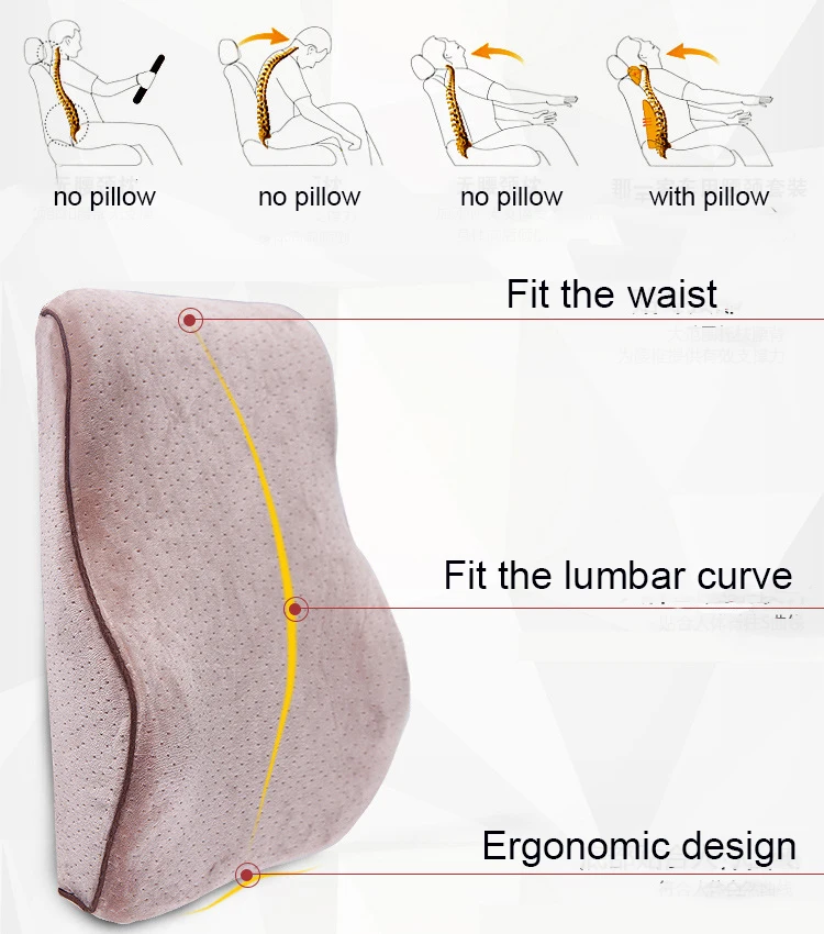 Подушка для спины из пены с эффектом памяти офисного кресла утолщенный дизайн
