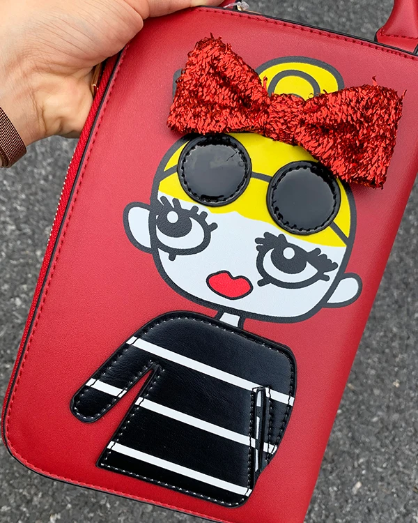 

Cute Cartoon Long Hair Girl Fashion Women Pu Leather Purses and Handbags Casual Shoulder Bag Female Crossbody Bag Clutch Bag