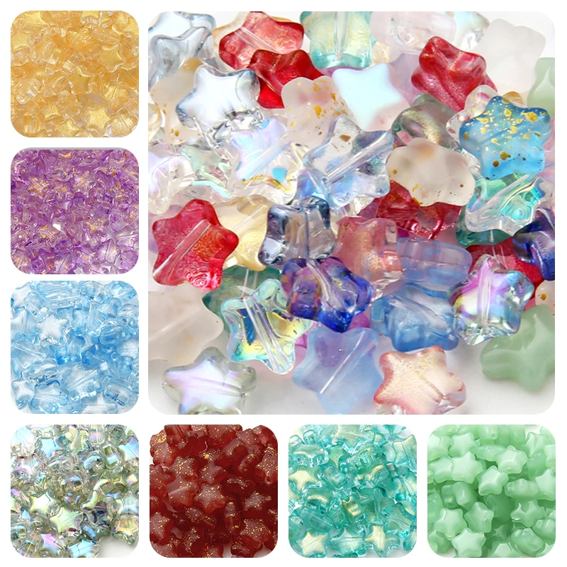 

10PC/lot 8mm Czech Glass Beads AB Color Star Loose Spacer Beads for Jewelry Making Hairpin Handmade Diy Accessories