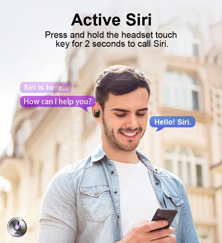 TWS беспроводные Bluetooth V5.0 наушники 5D бинауральные портативные стереонаушники
