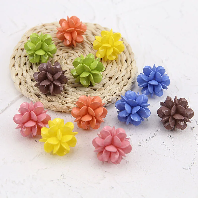 2 шт. корейские Винтажные серьги из смолы для женщин с объемным цветком и бусинами