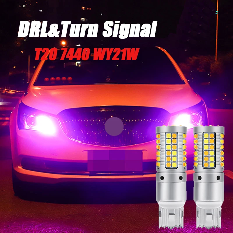 

2 шт., автомобисветодиодный светодиодные лампы T20 7440 WY21W для Infiniti FX 50