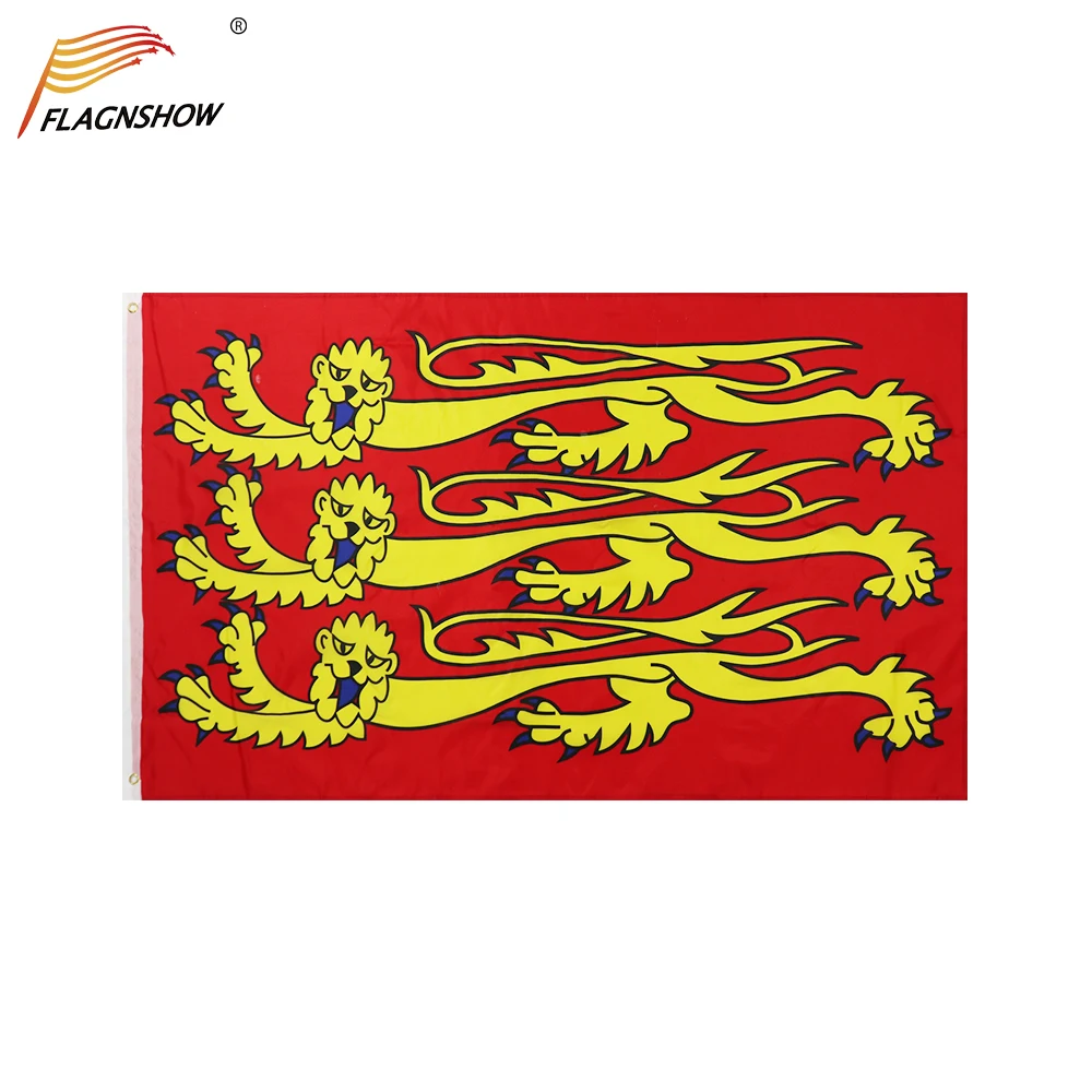 Флаг британского крестомера FLAGNSHOW 3x5 футов с тремя львами Ричард Львиное Сердце |