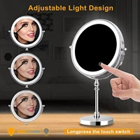 7 inch 3 color lights makeup mirror with lights usb rechargeable double side led vanity mirror touch cosmetic mirrors