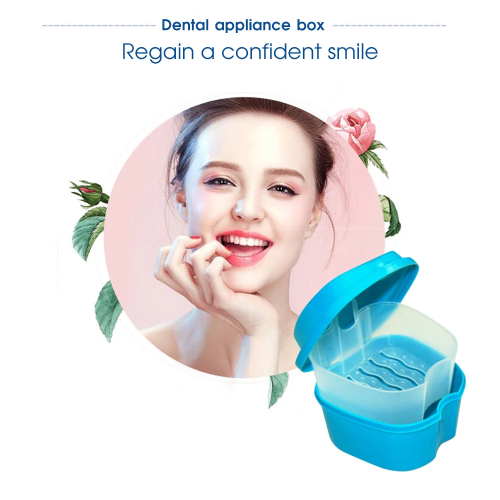 Denture Bath Box Case Dental False Teeth Appliance Container Storage Boxes Artificial Care Hanging Portable Net | Дом и сад