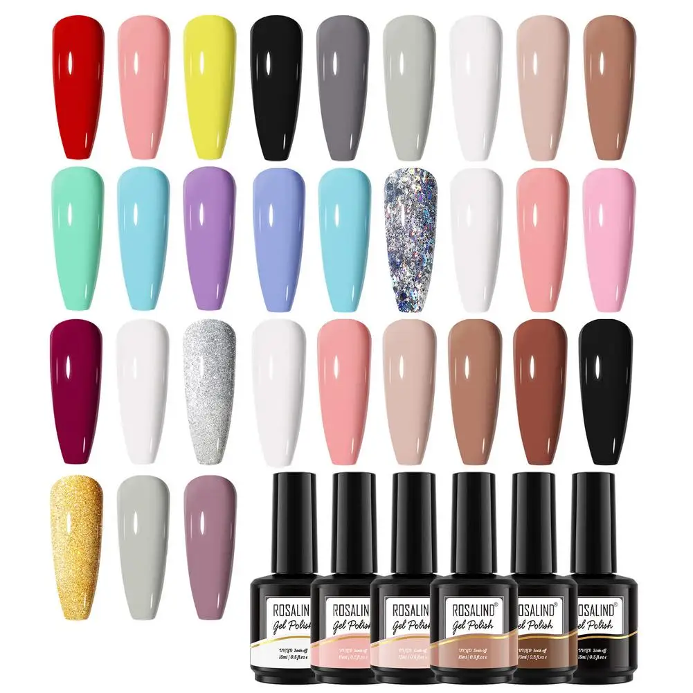 

6 Color Gel Nail Polish Set Multicoloured Nail Art for Ladies Gel Polish All For Manicure Semi Permanent Soak Off Gel UV LED