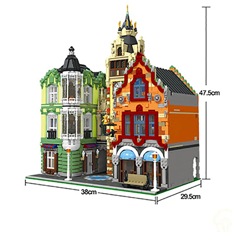 

New MOC 21266 Clock Tower Square 7010PCS Architecture 89103 Building Blocks Bricks Creative Cities Street Toy for Kids Gifts