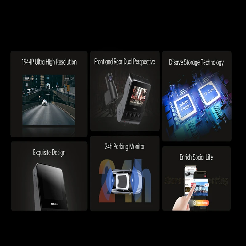 $74.04 DDPAI Z40 Dash Cam Dual Car Camera Recorder Sony IMX335 1944P HD Video GPS Tracking 360 Rotation Wifi DVR 24H Parking Protector