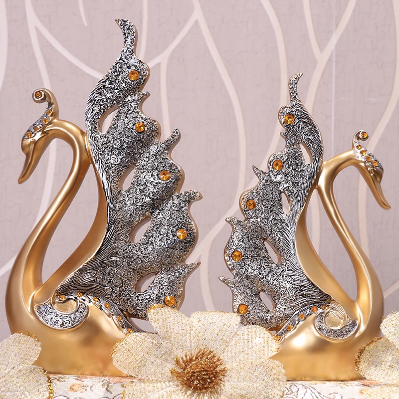 Европейский орнамент из смолы в виде лебедя для пары украшение дома подарок на