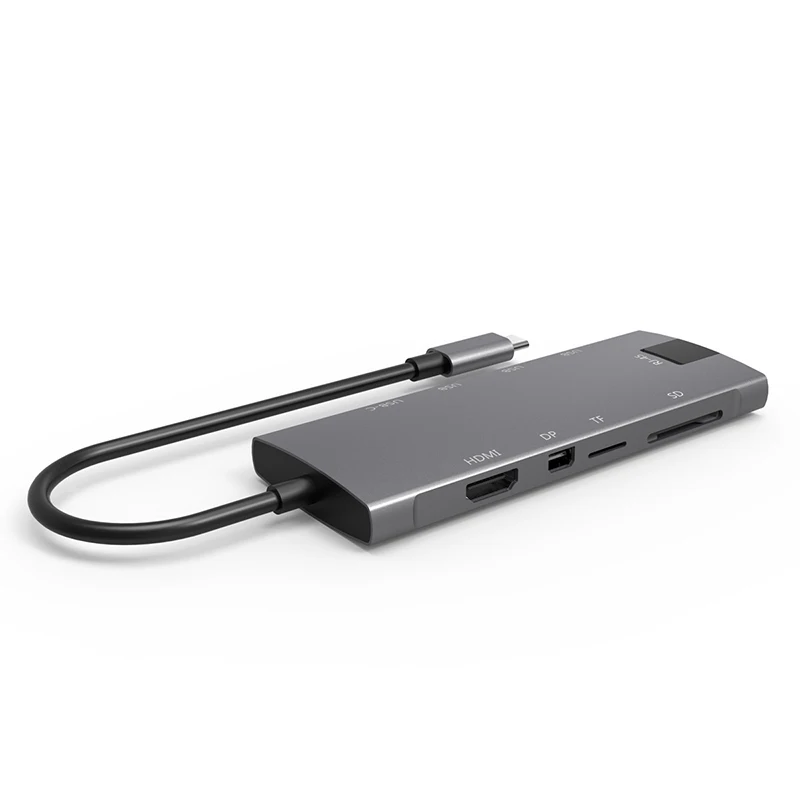 Usb хаб type C концентратор 9 в 1 мульти USB док станция с 3 0*3 HDMI MINI Dp С Tf Sd слот для карт Rj45