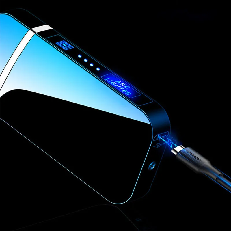 Портативный электрическая зажигалка с подключением к USB ветрозащитный двойной