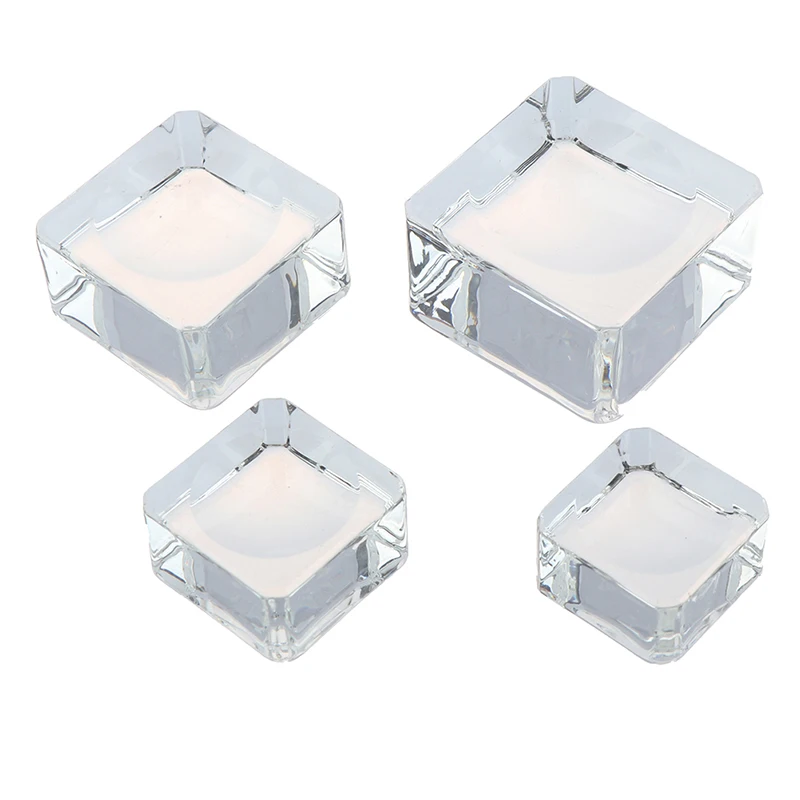 

Square Crystal Glass Gasket False Eyelash Stand Glue Pad 4 Size Glue Holder Eyelashes Adhesive Pallet Paste Glue Pad Makeup Tool