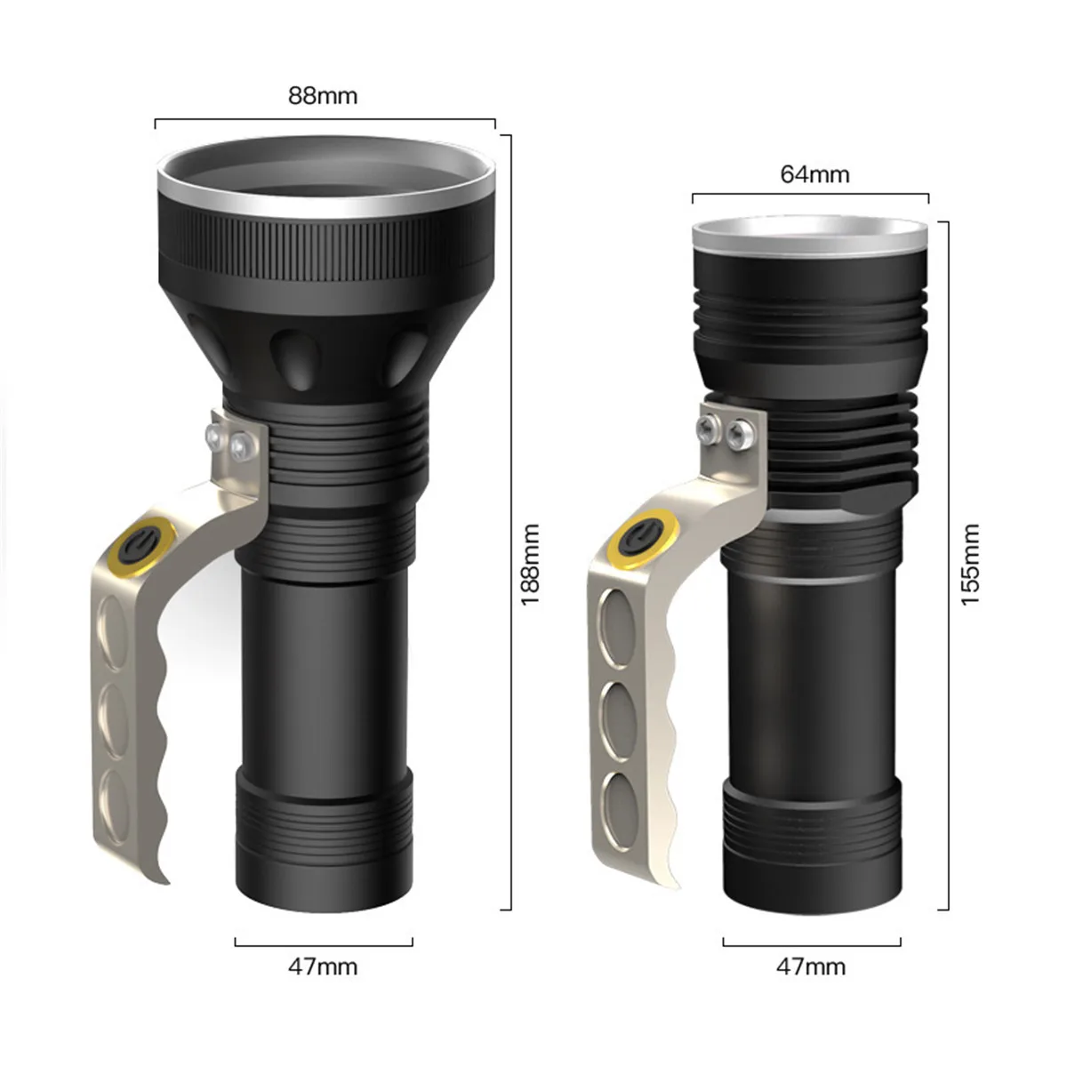 

2 Sizes Waterproof High-brightness Long-life Rechargeable Spotlights/Emergency Lights For Maintenance Detection/Patrol